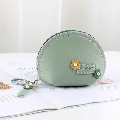 Women's Hand Holding Fan Small And Simple Coin Key Case One-piece Zipper Waterproof Coin Purse